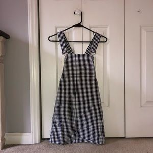 Plaid overall dress